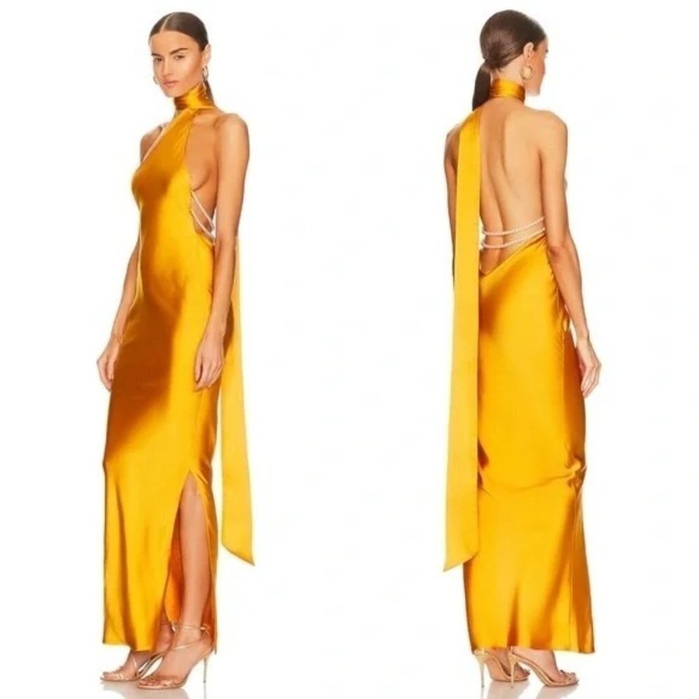 NWT Khalil’s Kara yellow maxi dress